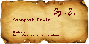 Szongoth Ervin névjegykártya