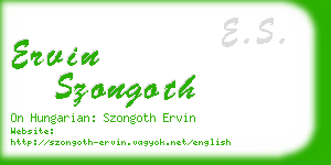 ervin szongoth business card